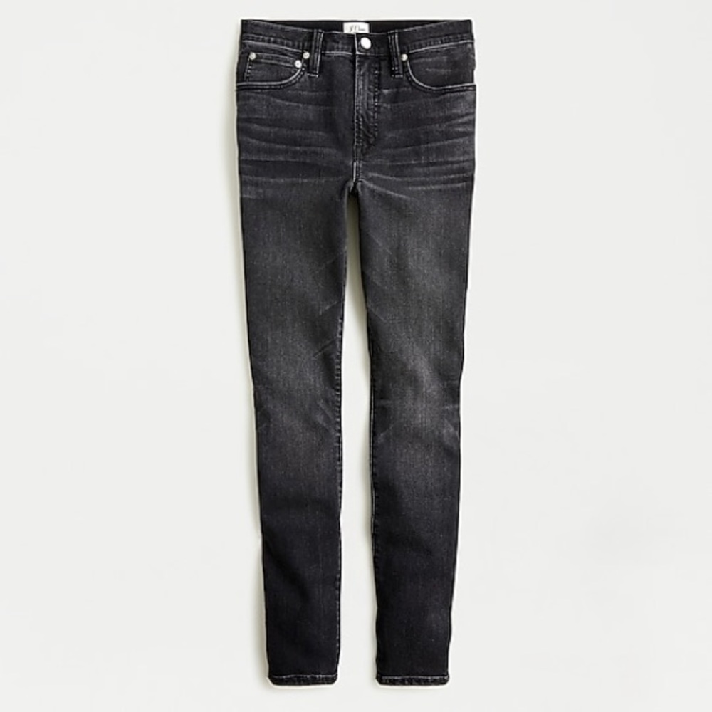 J.Crew 10” high-rise toothpick jean in Charcoal